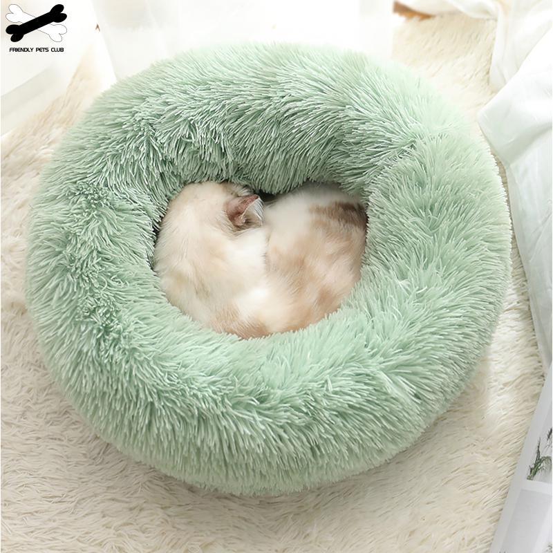 Ultra-Soft Corduroy Donut Cuddler Cat Bed – Round Calming Pet Nest in 40 cm, 50 cm & 60 cm