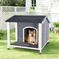 Outdoor Wooden Dog House – Weatherproof Dog Shelter with Asphalt Roof