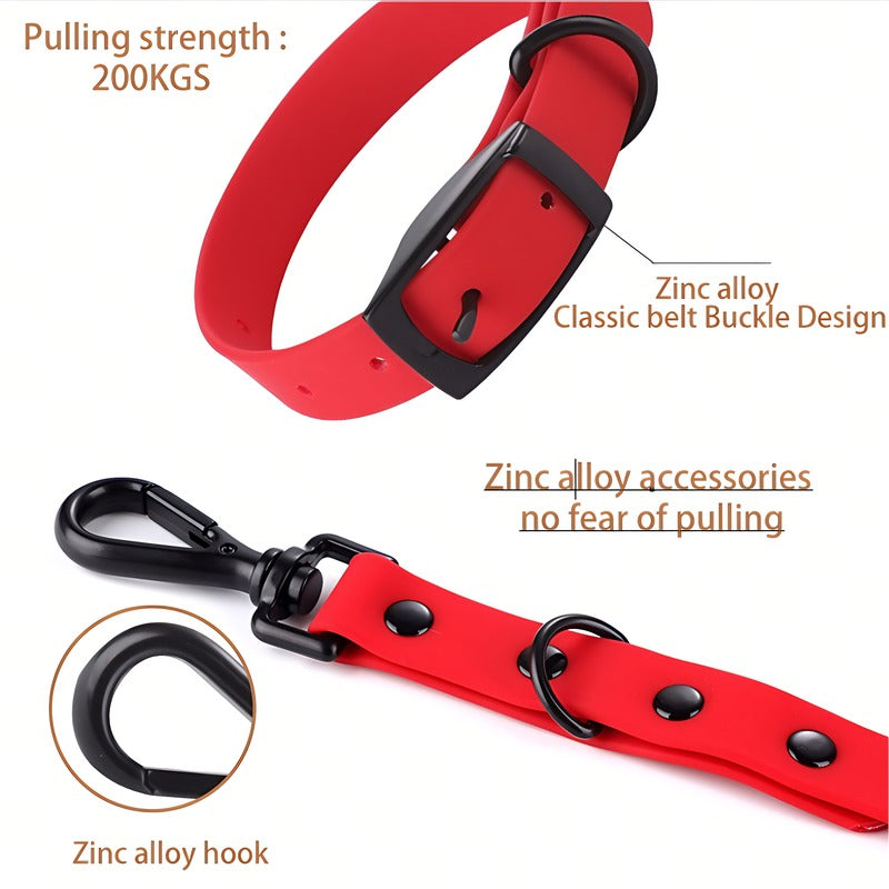 Pet Silicone Collar And Leash Set Comes With A Suitable For Small And Large Dogs