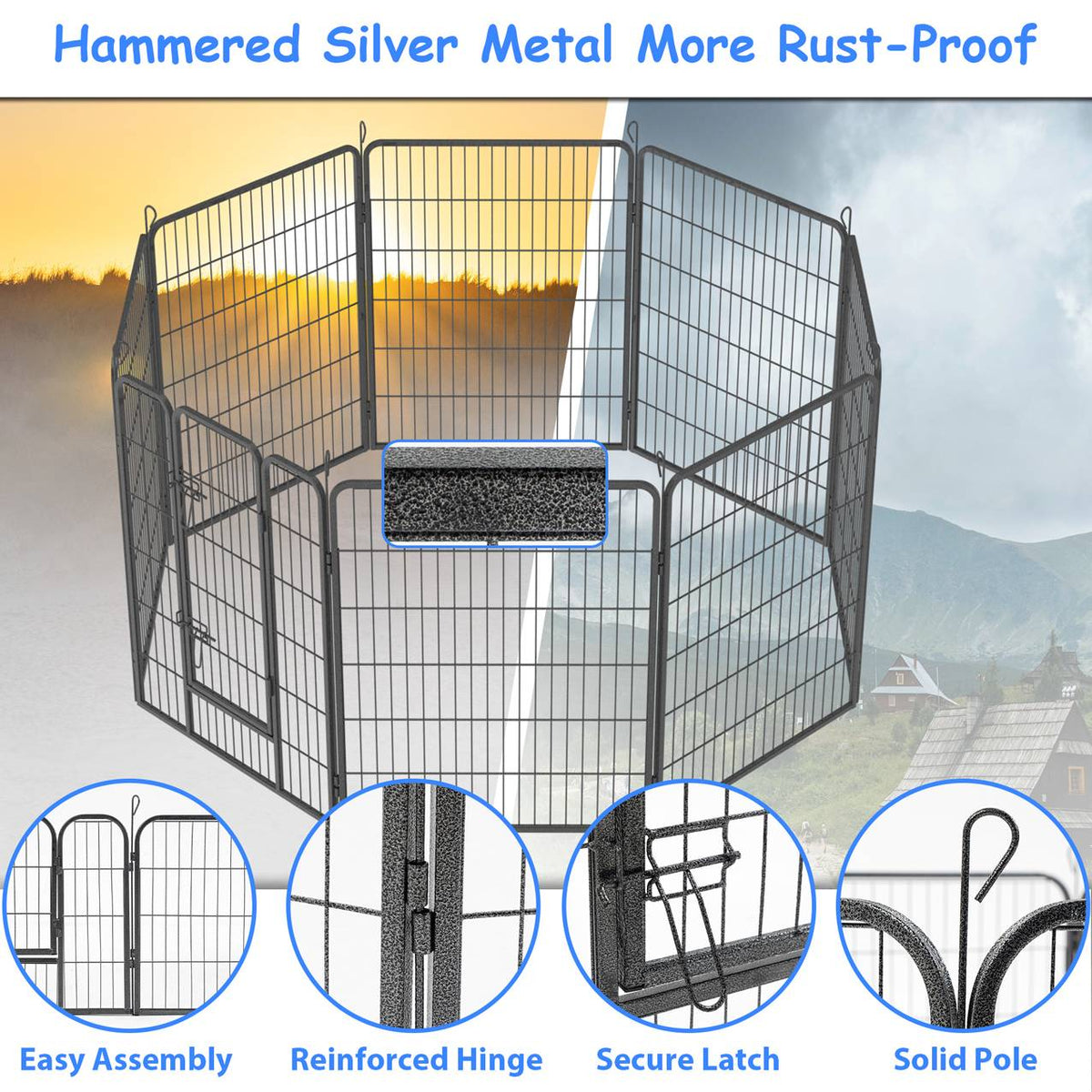 Dog Pens Outdoor Dog Fence Dog Playpen For Large Dogs Dog Kennel Pet