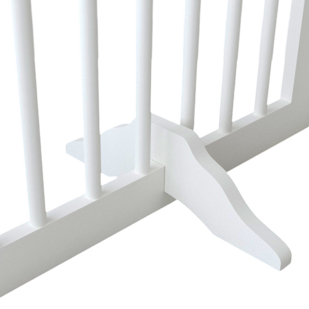 Tall Freestanding Wooden Pet Gate – 27.6" Foldable 4-Panel Dog Safety