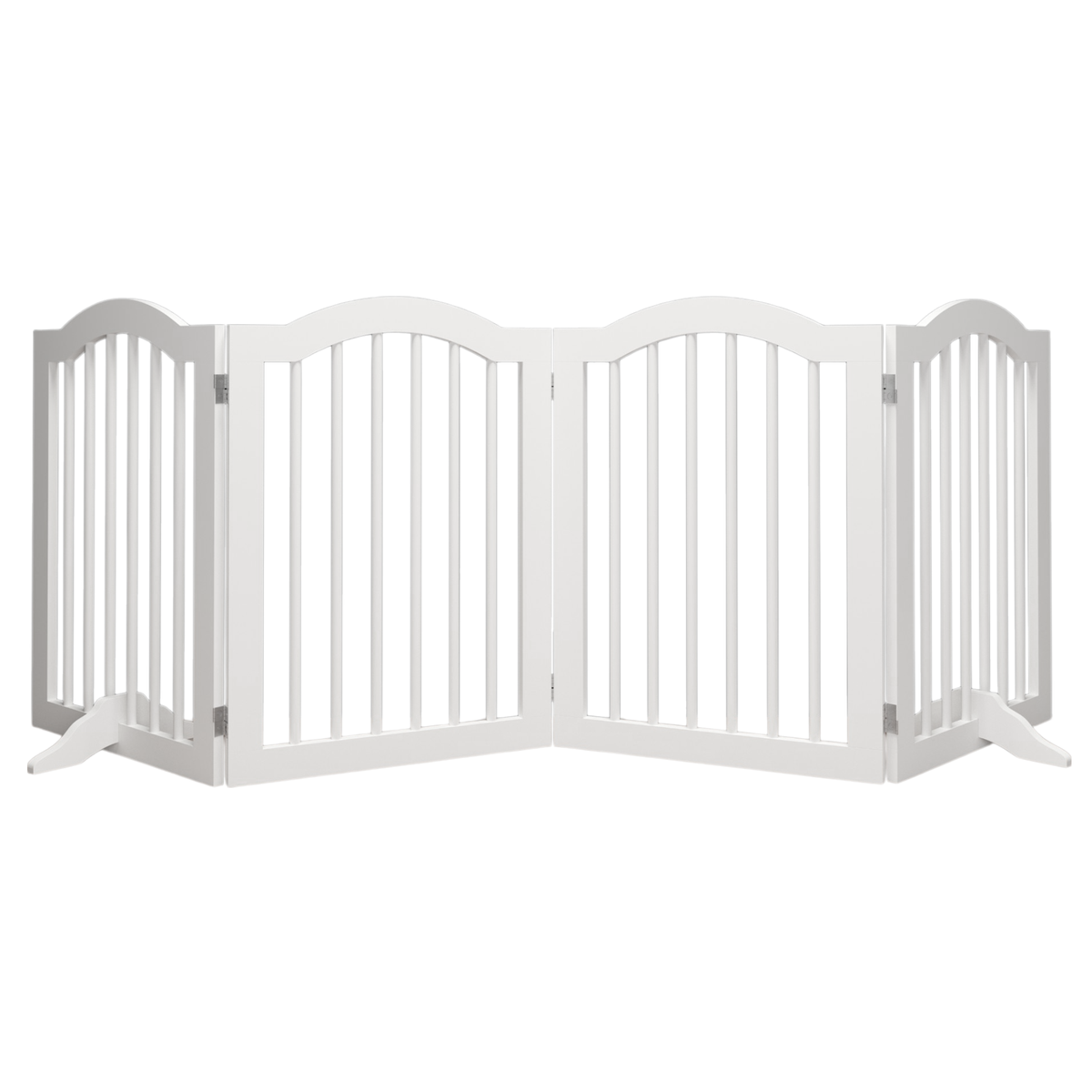 Tall Freestanding Wooden Pet Gate – 27.6" Foldable 4-Panel Dog Safety