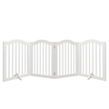 Tall Freestanding Wooden Pet Gate – 27.6" Foldable 4-Panel Dog Safety