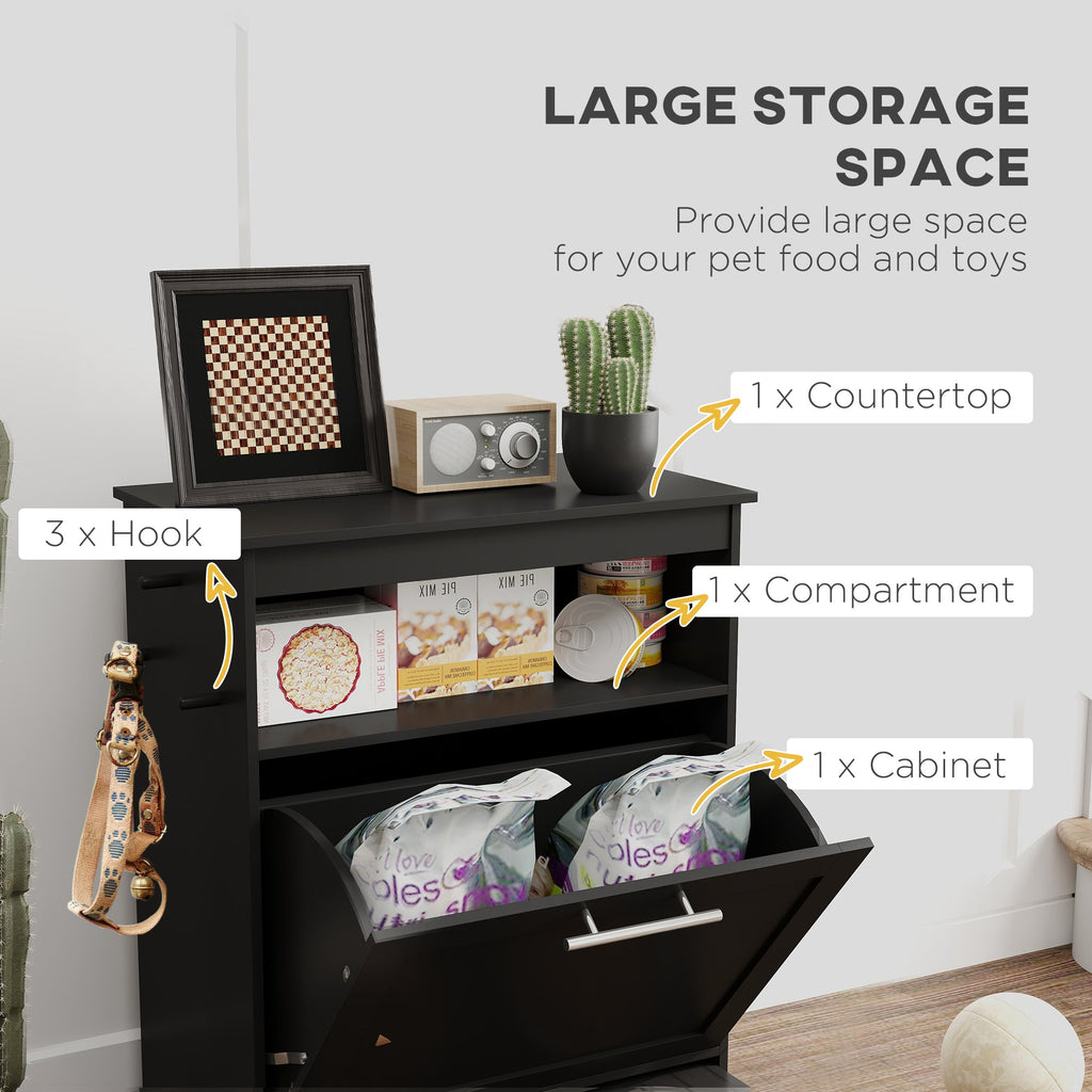 Pet Feeder Station Storage Cabinet, Dog Food Storage Container