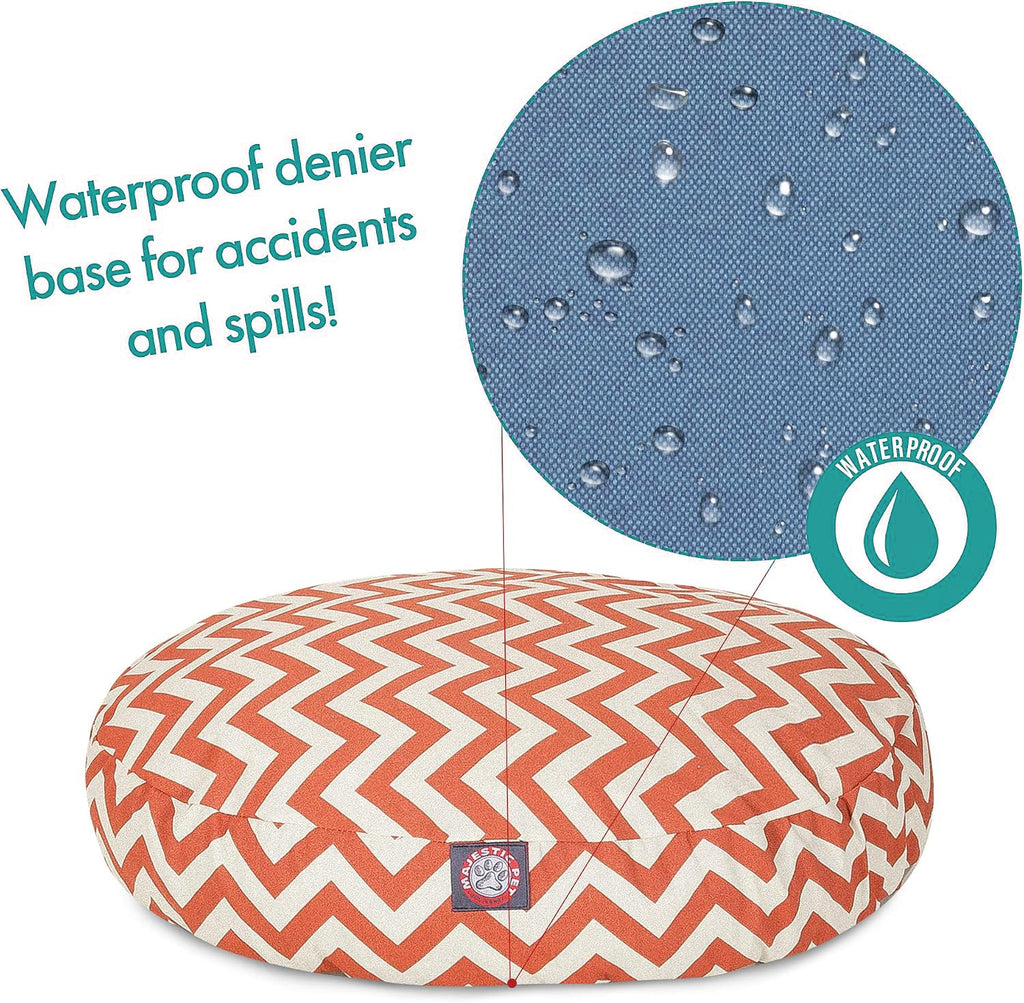 MajesticPet  30 in. Zig Zag Round Pet Bed, Burnt Orange