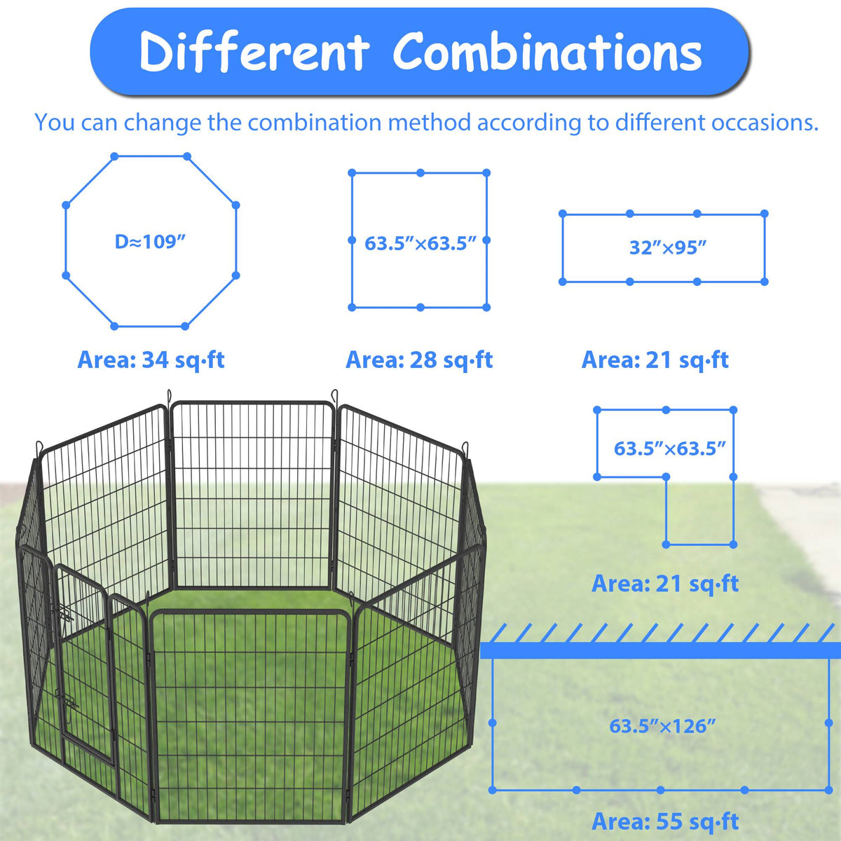Dog Pens Outdoor Dog Fence Dog Playpen For Large Dogs Dog Kennel Pet