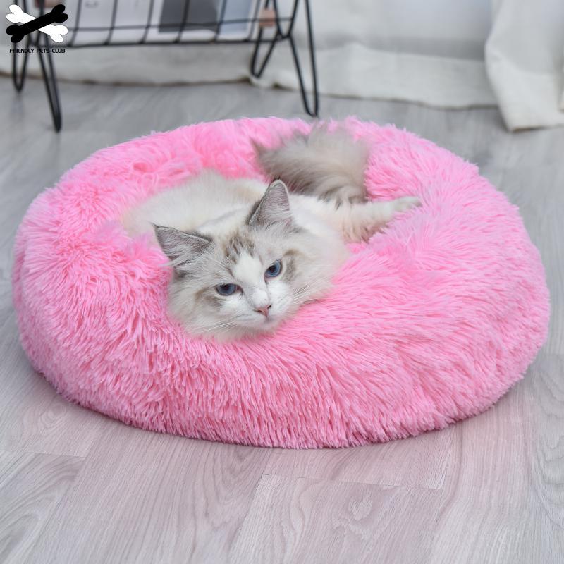 Ultra-Soft Corduroy Donut Cuddler Cat Bed – Round Calming Pet Nest in 40 cm, 50 cm & 60 cm