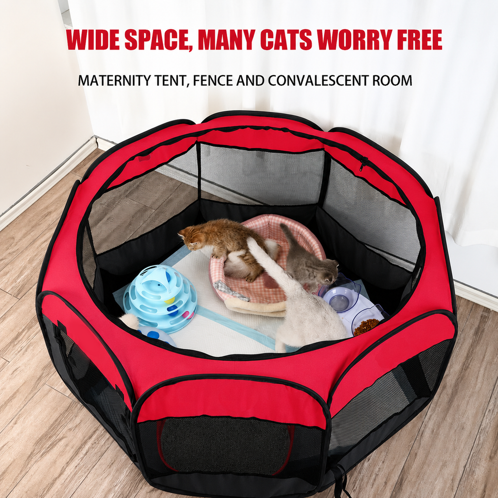 Red & Black Mesh Crate for Dogs & Cats- X L-Teal White