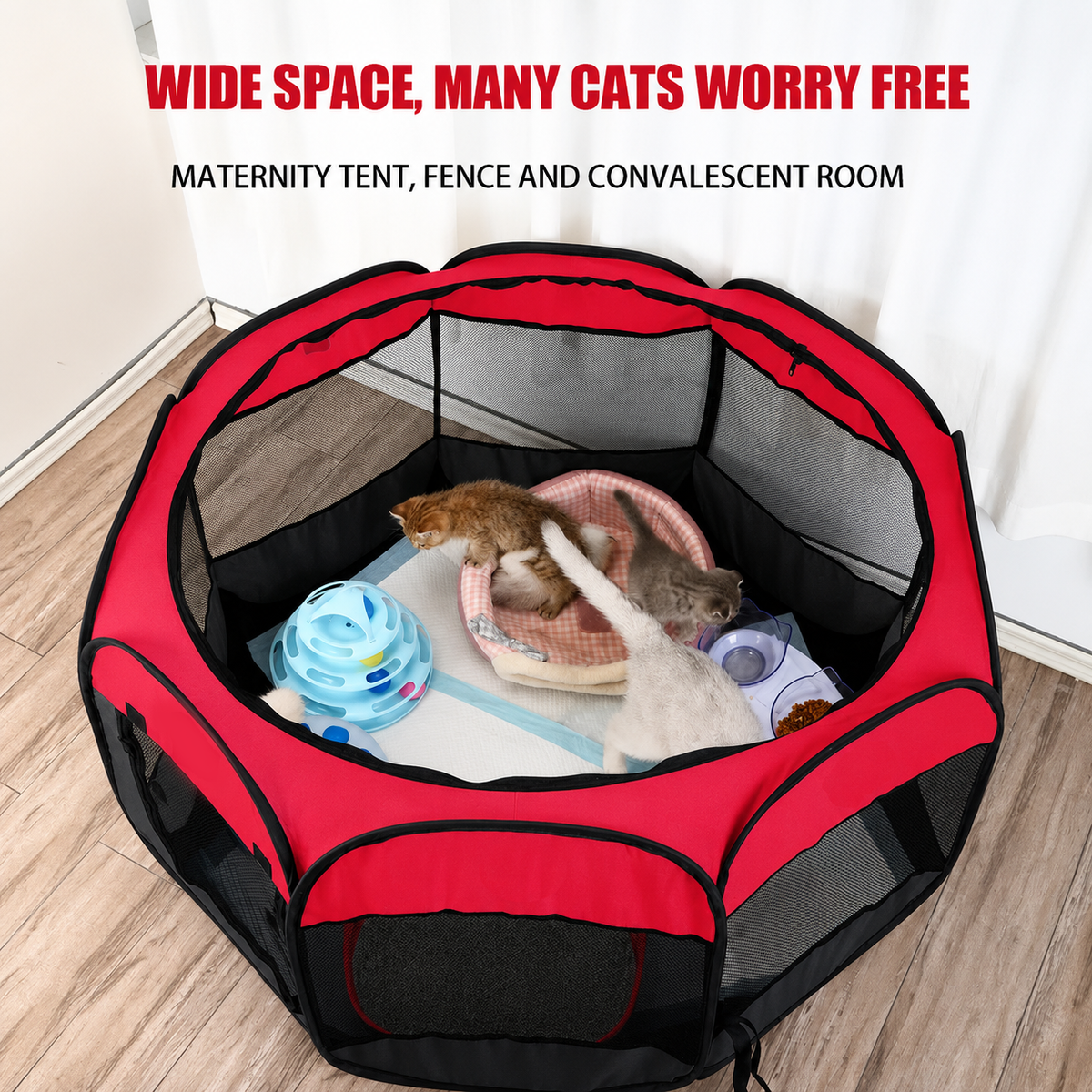 Red & Black Mesh Crate for Dogs & Cats- X L-Teal White