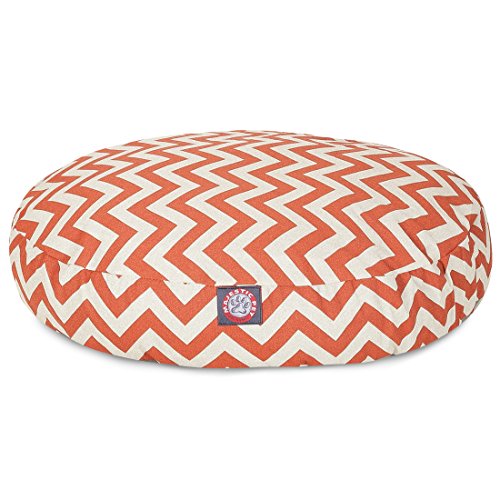 MajesticPet  30 in. Zig Zag Round Pet Bed, Burnt Orange