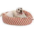 MajesticPet 40 in. Zig Zag Sherpa Donut Pet Bed, Burn