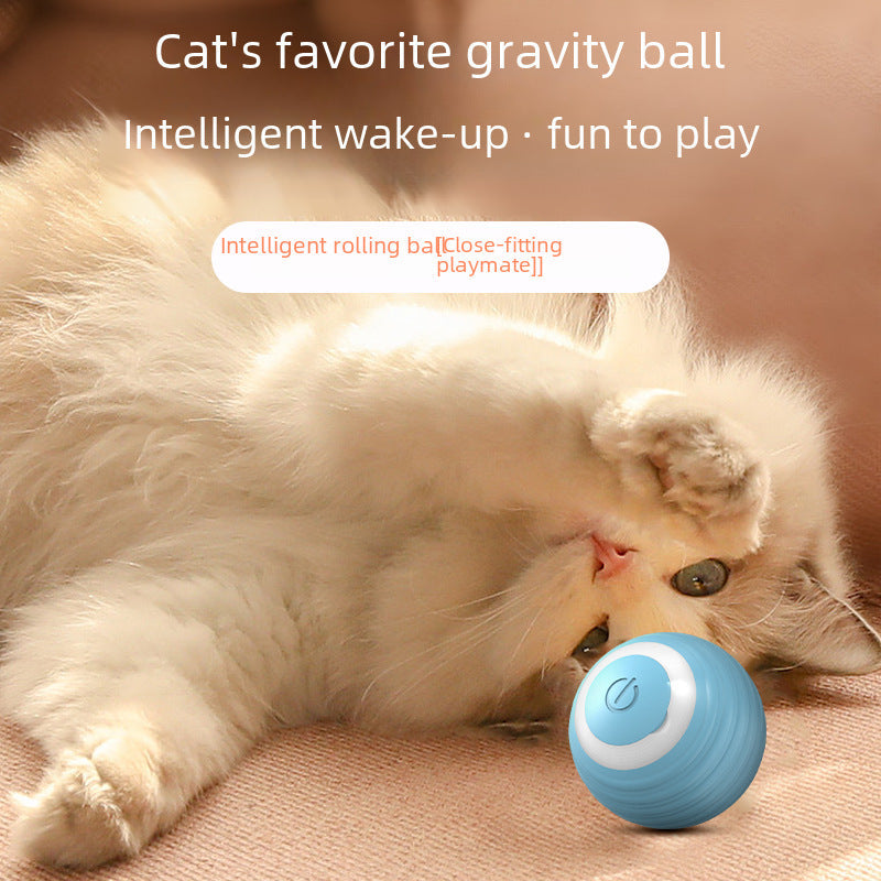 Pet Gravity Smart Rolling Ball Cat Toy for Entertainment, Interactive Self-Play