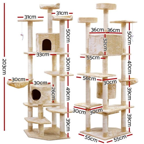 80-Inch Tall Cat Tree Tower with Condos & Scratching Posts