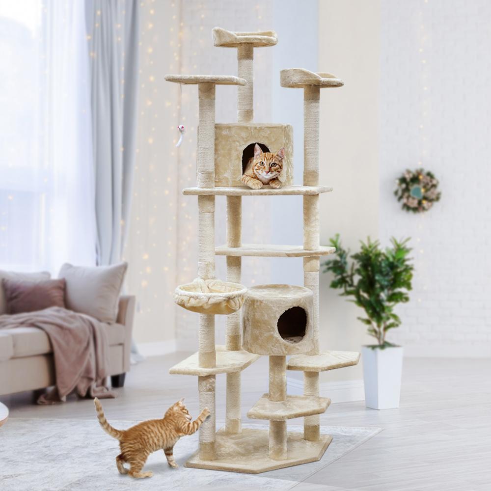 Cat Tree 203cm Trees Scratching Post Scratcher Tower Condo House