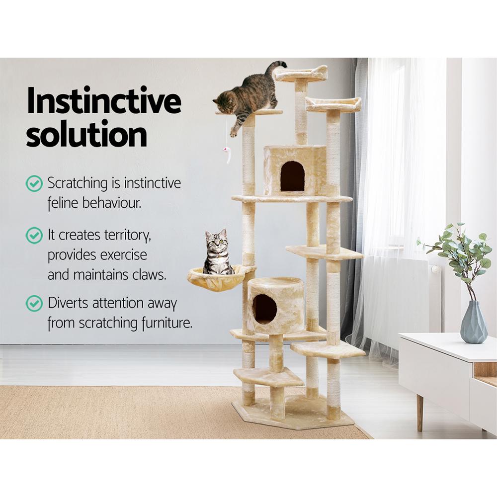 Cat Tree 203cm Trees Scratching Post Scratcher Tower Condo House