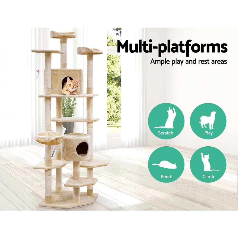 Cat Tree 203cm Trees Scratching Post Scratcher Tower Condo House