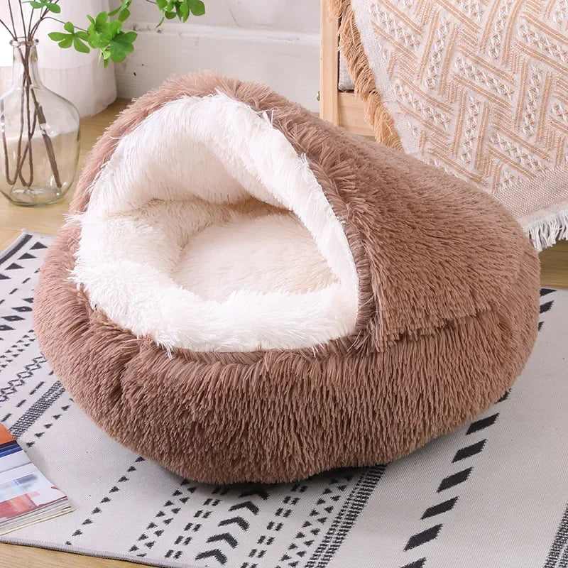 Plush Round Cat Bed – Warm, Soft & Comfortable Pet Mattress