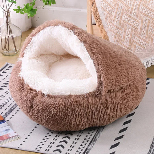 Plush Round Cat Bed – Warm, Soft Pet Mattress