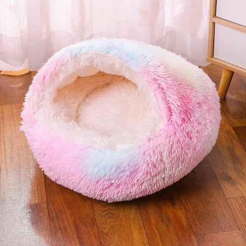 Plush Round Cat Bed – Warm, Soft & Comfortable Pet Mattress