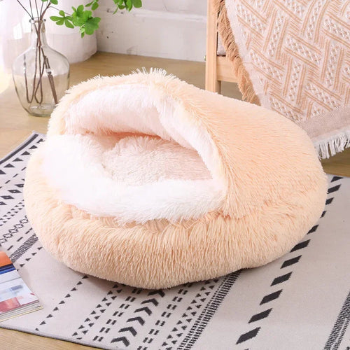 Plush Round Cat Bed – Warm, Soft Pet Mattress