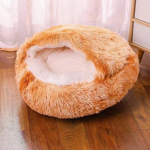 Plush Round Cat Bed – Warm, Soft Pet Mattress
