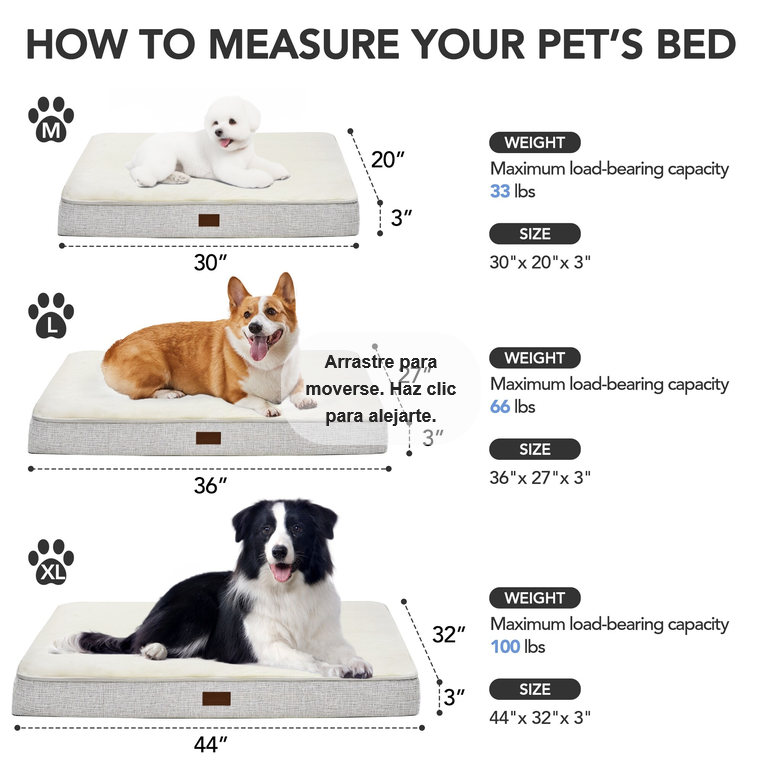 Deconovo Orthopedic Dog Bed with Washable Cover, Non-Slip
