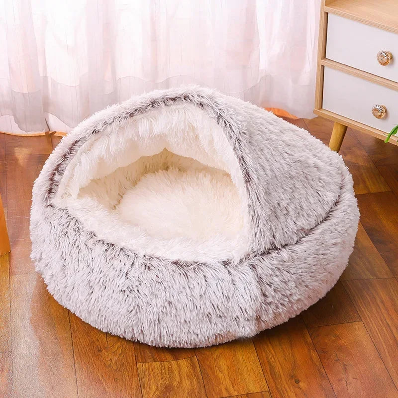 Plush Round Cat Bed – Warm, Soft & Comfortable Pet Mattress
