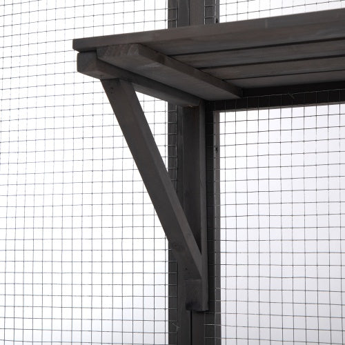 Oversized Cat Cage - Grey Premium Walk-In Catio for Multiple Cats