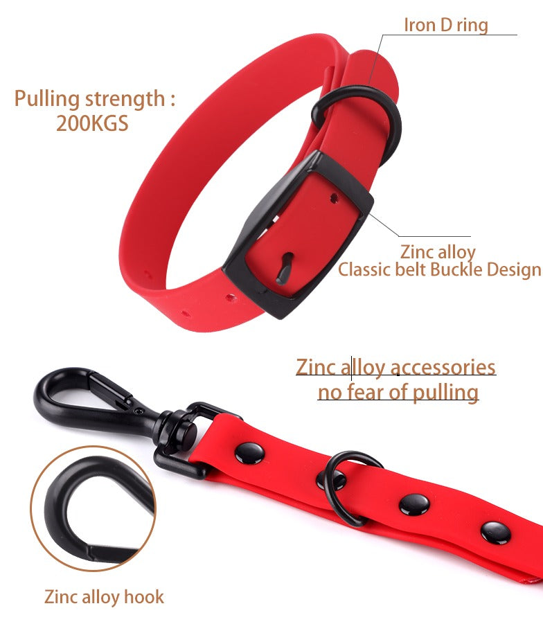 Pet Silicone Collar And Leash Set Comes With A Suitable For Small And Large Dogs
