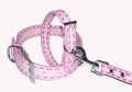 A Pets World  Leather Dog Collar- Lt Pink-Hot Pink Saddle S