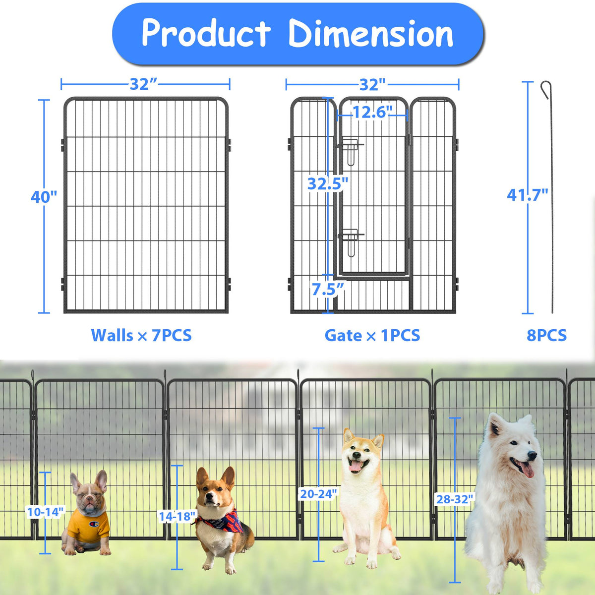 Dog Pens Outdoor Dog Fence Dog Playpen For Large Dogs Dog Kennel Pet
