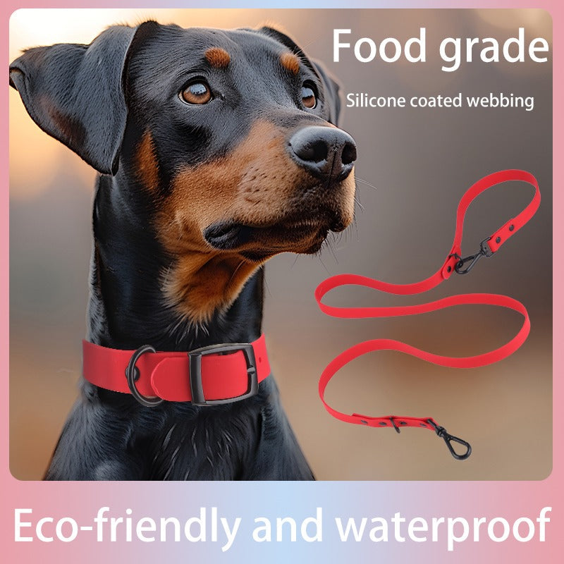 Pet Silicone Collar And Leash Set Comes With A Suitable For Small And Large Dogs