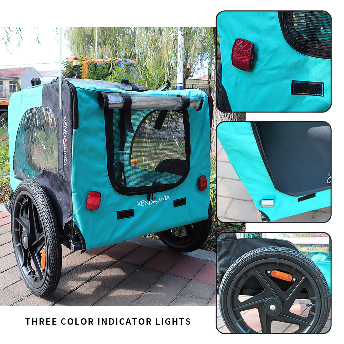 Foldable Pet Jogging Stroller Dog Carriers Bicycle Trailer