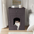 Wooden Pet House Cat Litter Box Enclosure with Drawer