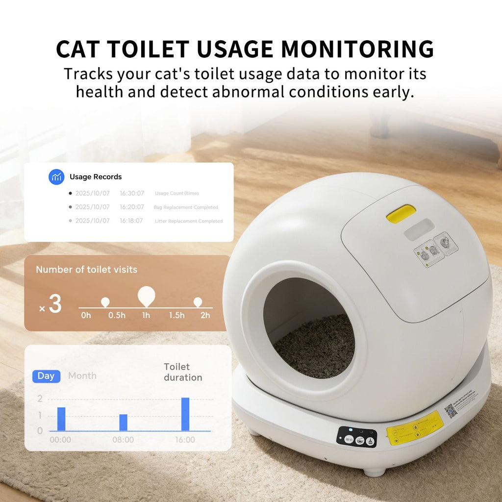 Self-Cleaning Cat Litter Box – Fully Enclosed, App-Controlled, Stainless Stee