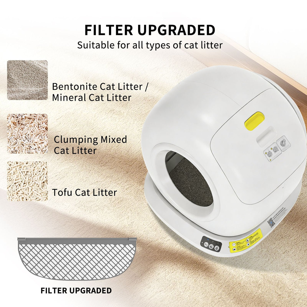 Self-Cleaning Cat Litter Box – Fully Enclosed, App-Controlled, Stainless Stee