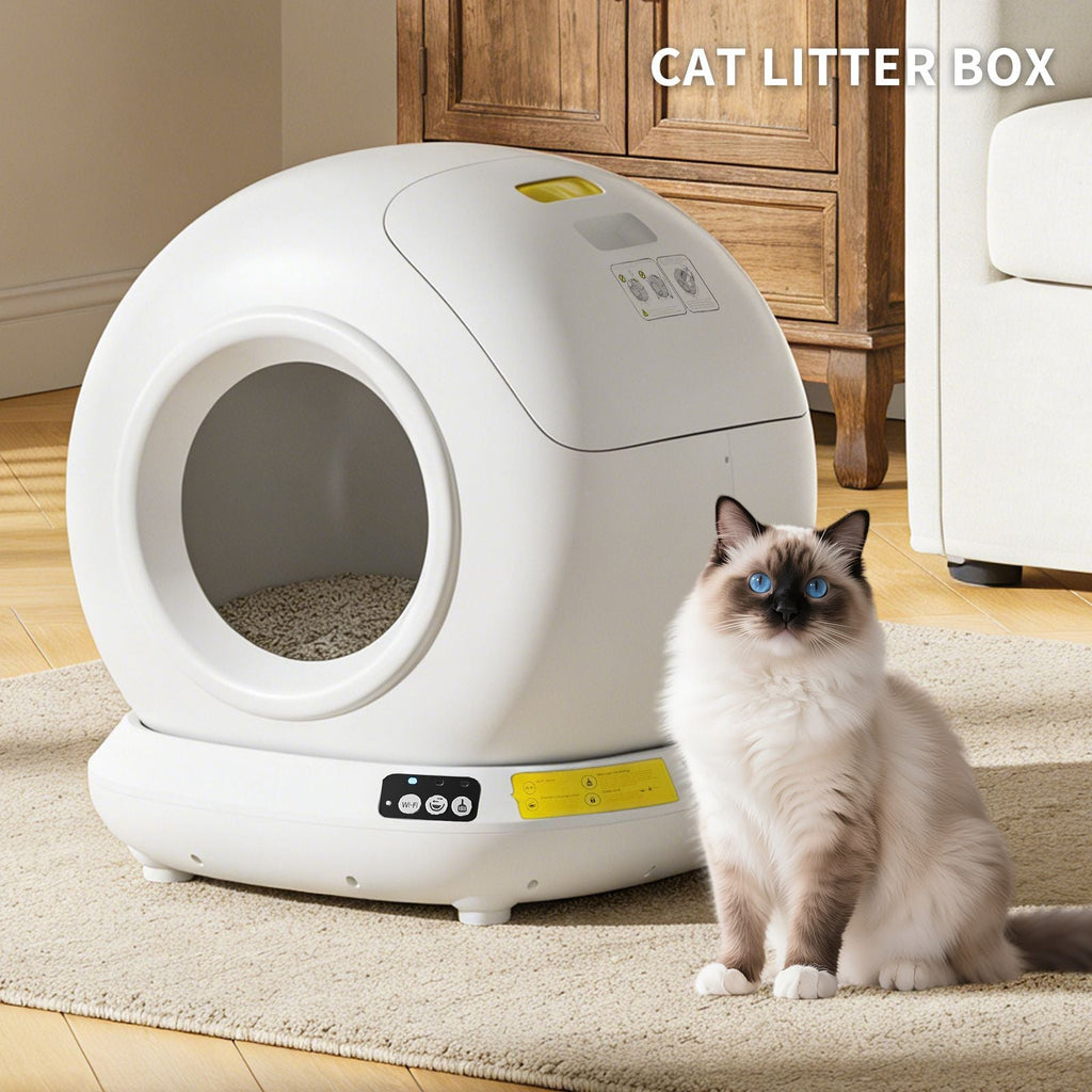 Self-Cleaning Cat Litter Box – Fully Enclosed, App-Controlled, Stainless Stee