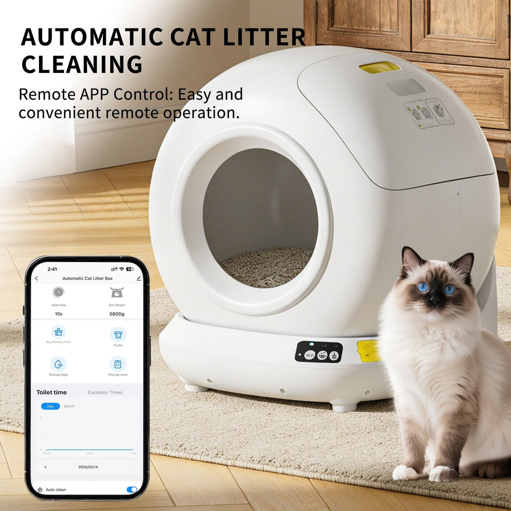 Self-Cleaning Cat Litter Box – Fully Enclosed, App-Controlled, Stainless Stee