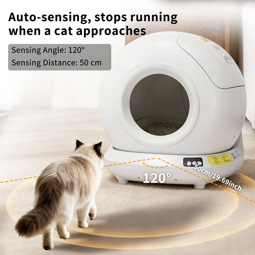 Self-Cleaning Cat Litter Box – Fully Enclosed, App-Controlled, Stainless Stee