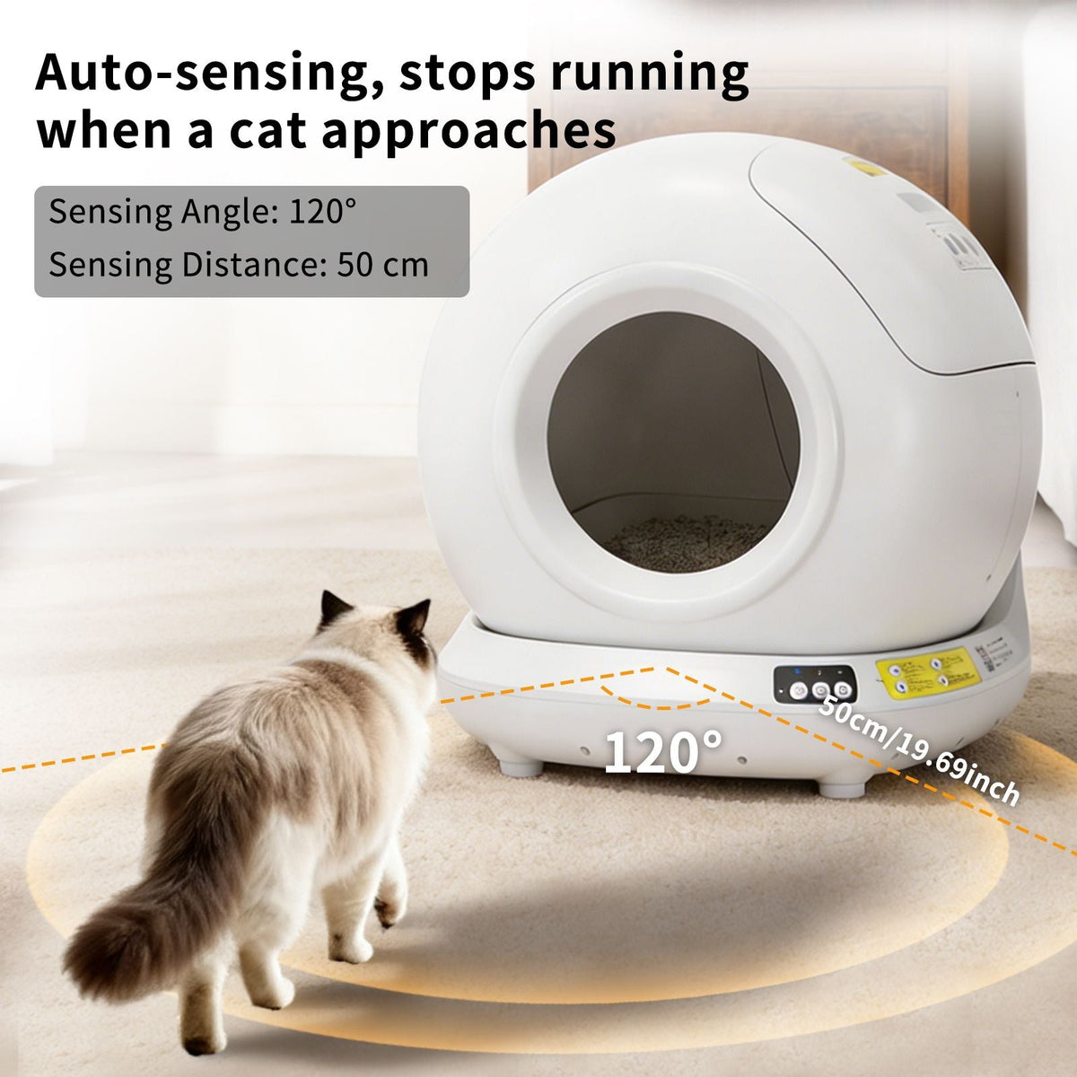 Self-Cleaning Cat Litter Box – Fully Enclosed, App-Controlled, Stainless Stee