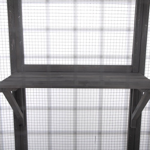 Oversized Cat Cage - Grey Premium Walk-In Catio for Multiple Cats