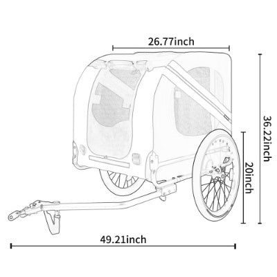 Large Folding Bike Trailer For Dogs  120LB Capacity All-Terrain Pet